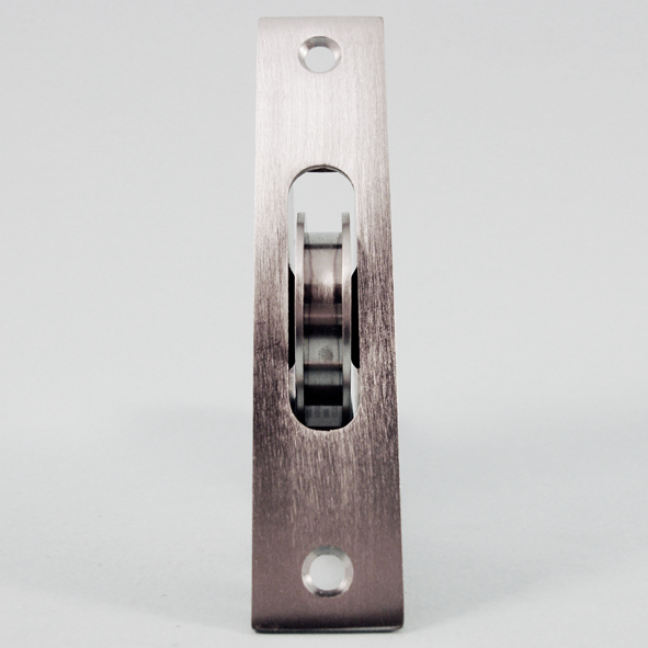 THD271/SCP • Satin Chrome • Square • Sash Pulley With Steel Body and 44mm [1¾] Brass Ball Bearing Pulley